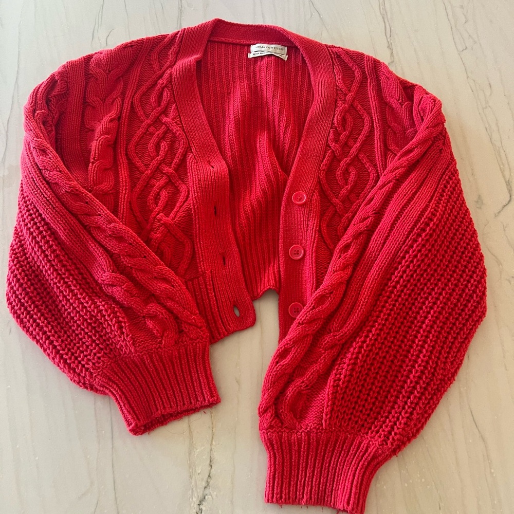 Urban Outfitters Women's Red Cardigan